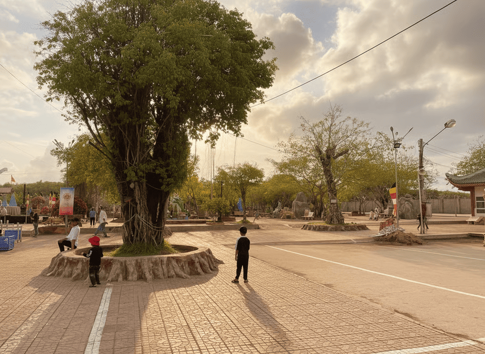 Khuôn viên trước chùa